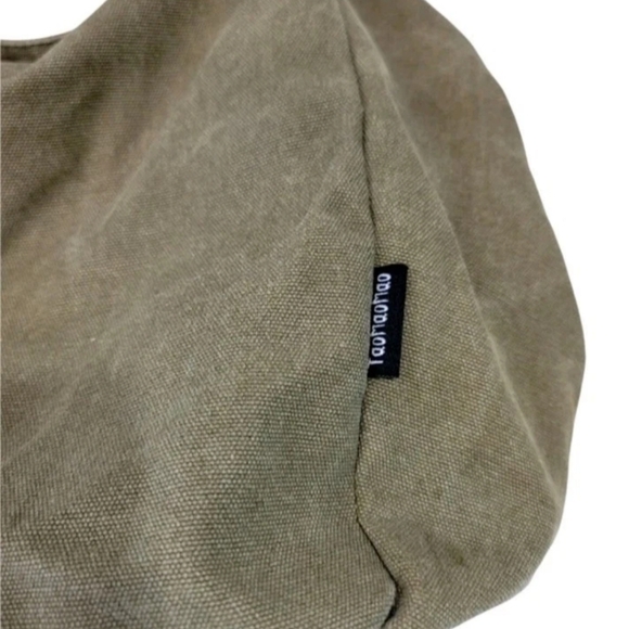 SALE * Tao MaoMao Cotton Canvas Hobo Tote in Army Green - Picture 10 of 11